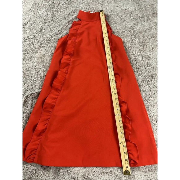 Ted Baker Size 0 Torriya Halter Ruffle Orange Sleeveless Tunic Dress - Picture 7 of 15